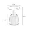 Manhattan Comfort Modern Anderson End Table 1.0 Upholstered Leatherette with Gold Tabletop - Cream|Table de bout moderne Anderson 1.0 de Manhattan Comfort avec revêtement en similicuir et dessus de table doré - crème