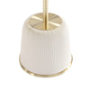 Manhattan Comfort Modern Anderson End Table 1.0 Upholstered Leatherette with Gold Tabletop - Cream|Table de bout moderne Anderson 1.0 de Manhattan Comfort avec revêtement en similicuir et dessus de table doré - crème