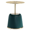 Manhattan Comfort Modern Anderson End Table 1.0 Upholstered Leatherette with Gold Tabletop - Green|Table de bout moderne Anderson 1.0 de Manhattan Comfort avec revêtement en similicuir et dessus de table doré - verte