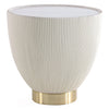 Manhattan Comfort Modern Anderson End Table 2.0 Upholstered Leatherette with Ceramic Faux Marble Tab|Table de bout moderne Anderson 2.0 de Manhattan Comfort avec revêtement en similicuir et dessus de t