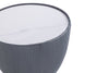 Manhattan Comfort Modern Anderson End Table 2.0 Upholstered Leatherette with Ceramic Faux Marble Tab|Table de bout moderne Anderson 2.0 de Manhattan Comfort avec revêtement en similicuir et dessus de t