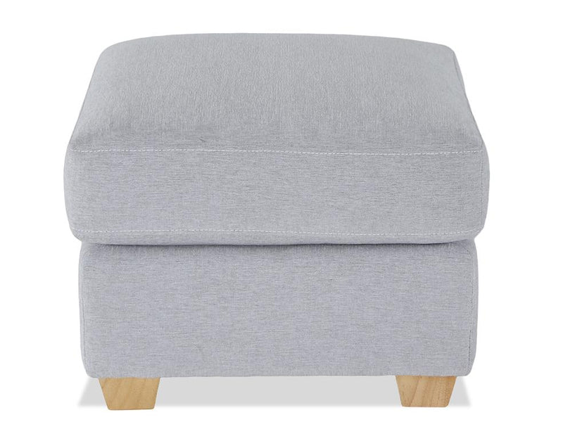 Finesse 23\" Chenille Fabric Ottoman - Rain