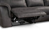 Floy 5-Piece Faux Suede Power Reclining Sectional with Power Headrests and USB Port - Grey | Sofa sectionnel à inclinaison électrique Floy 5 pièces en suédine avec appuie-têtes électriques et port USB - gris