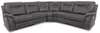 Floy 5-Piece Faux Suede Power Reclining Sectional with Power Headrests and USB Port - Grey | Sofa sectionnel à inclinaison électrique Floy 5 pièces en suédine avec appuie-têtes électriques et port USB - gris