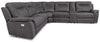 Floy 6-Piece Faux Suede Power Reclining Sectional with Power Headrests, Console and USB Port - Grey | Sofa sectionnel à inclinaison électrique Floy 6 pièces en suédine avec appuie-têtes électriques, console et port USB - gris | FLO2GYS6