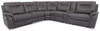 Floy 6-Piece Faux Suede Power Reclining Sectional with Power Headrests, Console and USB Port - Grey | Sofa sectionnel à inclinaison électrique Floy 6 pièces en suédine avec appuie-têtes électriques, console et port USB - gris | FLO2GYS6