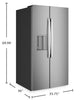GE 36" 28 Cu. Ft. Side-by-Side Refrigerator with Ice and Water Dispenser - Stainless Steel - GSS28NYYFS | Réfrigérateur GE de 28 pi3 et de 36 po à compartiments juxtaposés avec distributeur d’eau et de glaçons - acier inoxydable - GSS28NYYFS