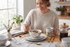 20-Piece Grey Marble Porcelain Dinnerware Set with Gold Veining & Gold Flatware | Ensemble de Vaisselle Complet 20 Pieces en Porcelaine Effet Marbre Gris et Or