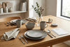 Utopia 16-Piece Stoneware Dinnerware Set with Silver Flatware | Ensemble de Vaisselle Utopia en Gres 16 Morceaux avec Ustensiles Argentes