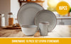 Utopia 16-Piece Stoneware Dinnerware Set with Silver Flatware | Ensemble de Vaisselle Utopia en Gres 16 Morceaux avec Ustensiles Argentes