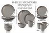 Utopia 16-Piece Stoneware Dinnerware Set with Silver Flatware | Ensemble de Vaisselle Utopia en Gres 16 Morceaux avec Ustensiles Argentes