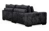 Alto 2-Piece Ultra Plush Faux Fur Fabric Sectional with Dual Cupholders and USB Ports - Ebony | Sofa sectionnel Alto 2 pièces en tissu de fausse fourrure très douce avec deux porte-gobelets et ports USB - ebony