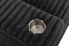 Alto 2-Piece Ultra Plush Faux Fur Fabric Sectional with Dual Cupholders and USB Ports - Ebony | Sofa sectionnel Alto 2 pièces en tissu de fausse fourrure très douce avec deux porte-gobelets et ports USB - ebony