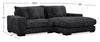 Alto 2-Piece Ultra Plush Faux Fur Fabric Sectional with Dual Cupholders and USB Ports - Ebony | Sofa sectionnel Alto 2 pièces en tissu de fausse fourrure très douce avec deux porte-gobelets et ports USB - ebony