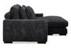 Alto 2-Piece Ultra Plush Faux Fur Fabric Sectional with Dual Cupholders and USB Ports - Ebony | Sofa sectionnel Alto 2 pièces en tissu de fausse fourrure très douce avec deux porte-gobelets et ports USB - ebony