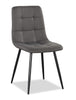 Arlo 5pc Dining Set with Table & 4 Charcoal Chairs, Sintered Stone & Metal, 55"W - Charcoal & Grey/Black | Ensemble de salle à manger Arlo 5 pièces en pierre frittée et métal avec table de 55 po (L) et 4 chaises anthracites - anthracite, gris et noir