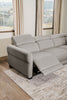 Cindy Crawford Home Aspen 3-Piece Power Reclining Sectional with Adjustable Headrests and USB Port - Silver | Sofa sectionnel à inclinaison électrique Aspen de Cindy Crawford Home 3 pièces avec appuie-têtes électriques et port USB - argenté