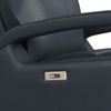 Carlos 31" Top-Grain Genuine Leather Power Reclining Chair with Glider and Swivel –  Blue | Fauteuil à inclinaison électrique Carlos de 31 po en cuir véritable de qualité supérieure avec coulissement et pivotement - bleu