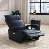 Carlos 31" Top-Grain Genuine Leather Power Reclining Chair with Glider and Swivel –  Blue | Fauteuil à inclinaison électrique Carlos de 31 po en cuir véritable de qualité supérieure avec coulissement et pivotement - bleu