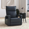 Carlos 31" Top-Grain Genuine Leather Power Reclining Chair with Glider and Swivel –  Blue | Fauteuil à inclinaison électrique Carlos de 31 po en cuir véritable de qualité supérieure avec coulissement et pivotement - bleu