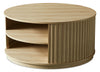 Juniper 35\" Modern Coffee Table with Casters – Natural Oak