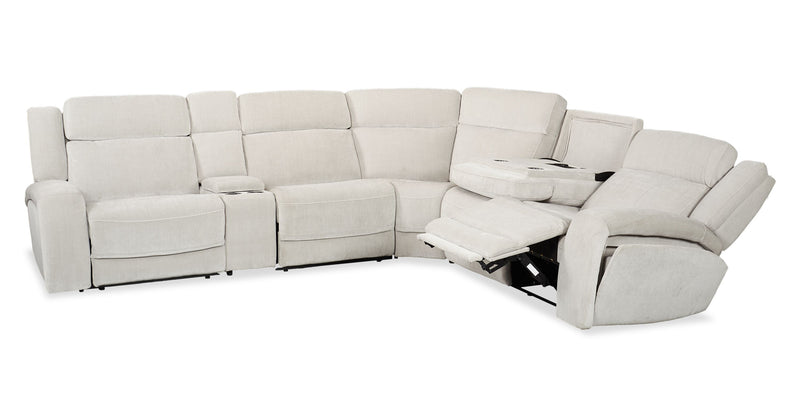 Shaquille O’Neal Home Legacy 6-Piece Power Reclining Sectional with Shaq-o-pedic Comfort - Grey 