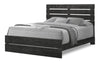 Soren Panel Bed with Slat Headboard & Frame, Graphite Grey - Queen Size | Lit à panneaux Soren avec tête de lit à lattes et cadre de lit, gris graphite - format grand lit