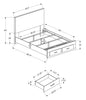 Soren Platform Storage Bed with Panel Headboard & Frame, Graphite Grey  - Queen Size | Lit plateforme de rangement Soren avec tête de lit à panneau et cadre de lit, gris graphite i - format grand lit