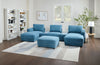 Voyage Modular 4-Piece U-Shaped Fabric Sectional with Removable Back Cushions – Blue | Sofa sectionnel modulaire en forme de U Voyage 4 pièces en tissu avec coussins de dossier amovibles - bleu