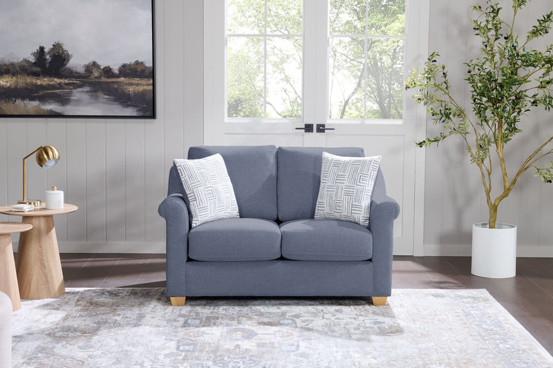 Finesse 59\" Contemporary Chenille Fabric Loveseat - Flint