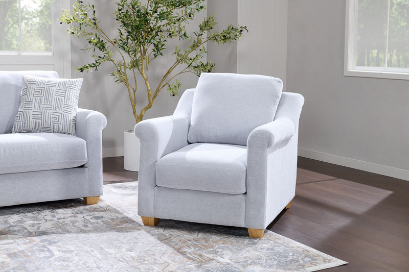 Finesse 37\" Contemporary Chenille Fabric Chair - Rain