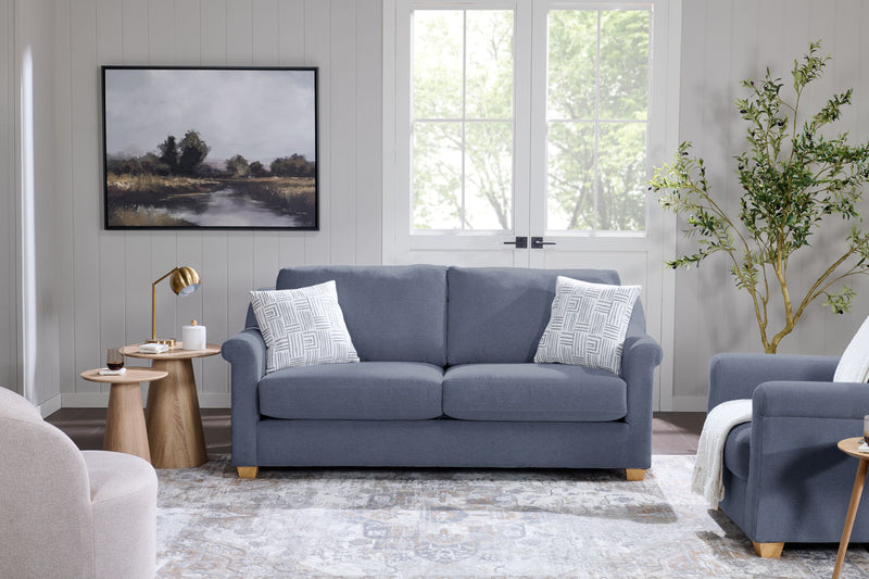 Finesse 81\" Contemporary Chenille Fabric Sofa - Flint