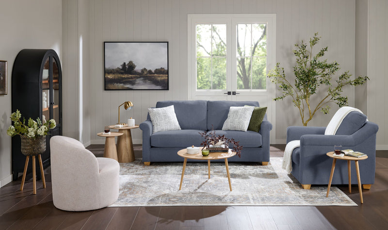 Finesse 81\" Contemporary Chenille Fabric Sofa - Flint