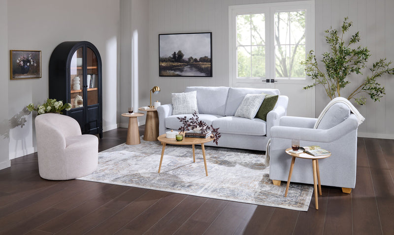 Finesse 81\" Contemporary Chenille Fabric Sofa - Rain