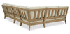 Juno 4-Piece Outdoor Patio Set with 2 Loveseats, Corner Chair & Armless Chair - Natural/Beige | Ensemble Juno 4 pièces pour la terrasse à l’extérieur avec 2 causeuses, un fauteuil en coin et un fauteuil sans accoudoirs - naturel et beige