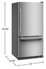 Kitchenaid 33" 22 Cu. Ft. Bottom Mount Refrigerator – PrintShield Stainless - KRBR133SPS | Réfrigérateur KitchenAid de 22 pi³ et de 33 po à congélateur inférieur - acier inoxydable PrintShieldMC - KRBR133SPS
