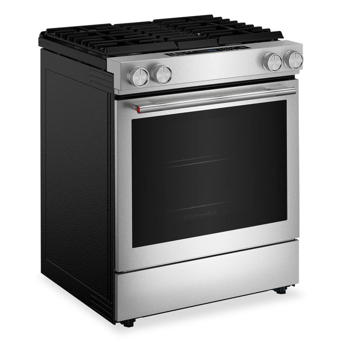 KitchenAid 30” 6.4 Cu. Ft. Slide-In Dual Fuel Range – PrintShield™ Stainless Steel - KSDV730TPS