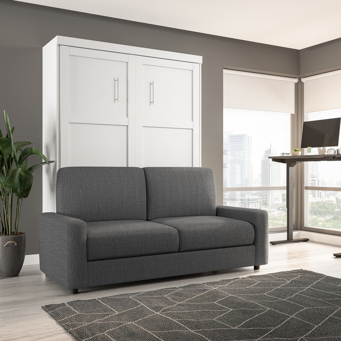 Bestar Pur Queen Murphy Bed with Sofa - White