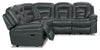 Leo 5-Piece Leather-Look Fabric Reclining Sectional - Grey | Sofa sectionnel inclinable Leo 5 pièces en tissu d’apparence cuir - gris