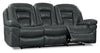 Leo 87.5" Leather-Look Fabric Reclining Sofa - Grey | Sofa inclinable Leo de 87,5 po en tissu d’apparence cuir - gris