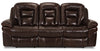 Leo 87.5" Genuine Leather Power Reclining Sofa - Walnut Brown | Sofa à inclinaison électrique Leo de 87,5 po en cuir véritable - brun noyer