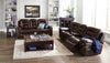 Leo 87.5" Genuine Leather Power Reclining Sofa - Walnut Brown | Sofa à inclinaison électrique Leo de 87,5 po en cuir véritable - brun noyer