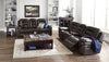 Leo 87.5" Leather-Look Fabric Power Reclining Sofa - Walnut Brown  | Sofa à inclinaison électrique Leo de 87,5 po en tissu d’apparence cuir - brun noyer