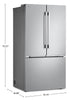 LG 36" 32 Cu. Ft. Standard-Depth MAX® French 3-Door Refrigerator - LF32BSH42S| Réfrigérateur à 3 portes LG de 32 pi3 et de 36 po à portes françaises de profondeur standard MAXMD - LF32BSH42S
