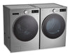 LG 5.8 Cu. Ft. Smart Front-Load Steam Washer and 7.4 Cu. Ft. Front-Load Gas Dryer – Graphite Steel  | Laveuse à la vapeur à chargement frontal de 5,8 pi³ et sécheuse à gaz à chargement frontal de 7,4 pi³ de LG - acier graphite  | LGFL580G