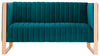 Manhattan Comfort Trillium 57.48\" Velvet Loveseat - Aqua Blue & Gold