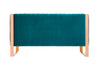Manhattan Comfort Trillium 57.48" Velvet Loveseat - Aqua Blue & Gold|Causeuse Trillium de Manhattan Comfort de 57,48 po en velours - bleu turquoise et dorée