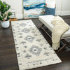 Lola Diamond Grey Shag Area Rug - 2'7" x 8'|Carpette à poil long Lola grise à motif de diamants - 2 pi 7 po x 8 pi