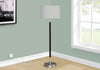60" Nickel Metal Floor Lamp|Lampe à pied de 60 po en métal laiton