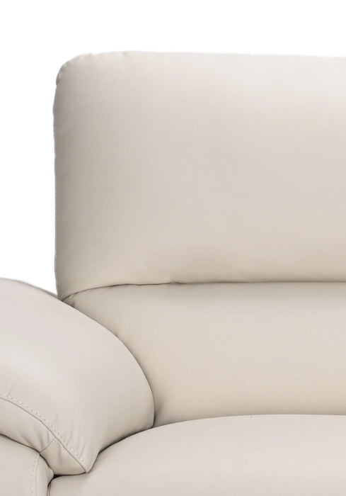 Mystic 85.4” Contemporary Genuine Leather Sofa - Frost